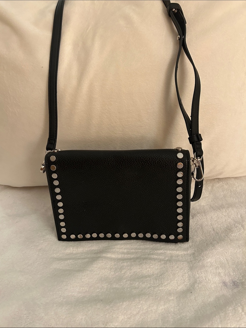 Steve Madden Black Studded Crossbody Shoulder Bag